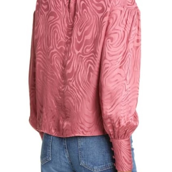 Rebecca Taylor Tie Neck Long Sleeve Silk Blouse - Picture 2 of 5